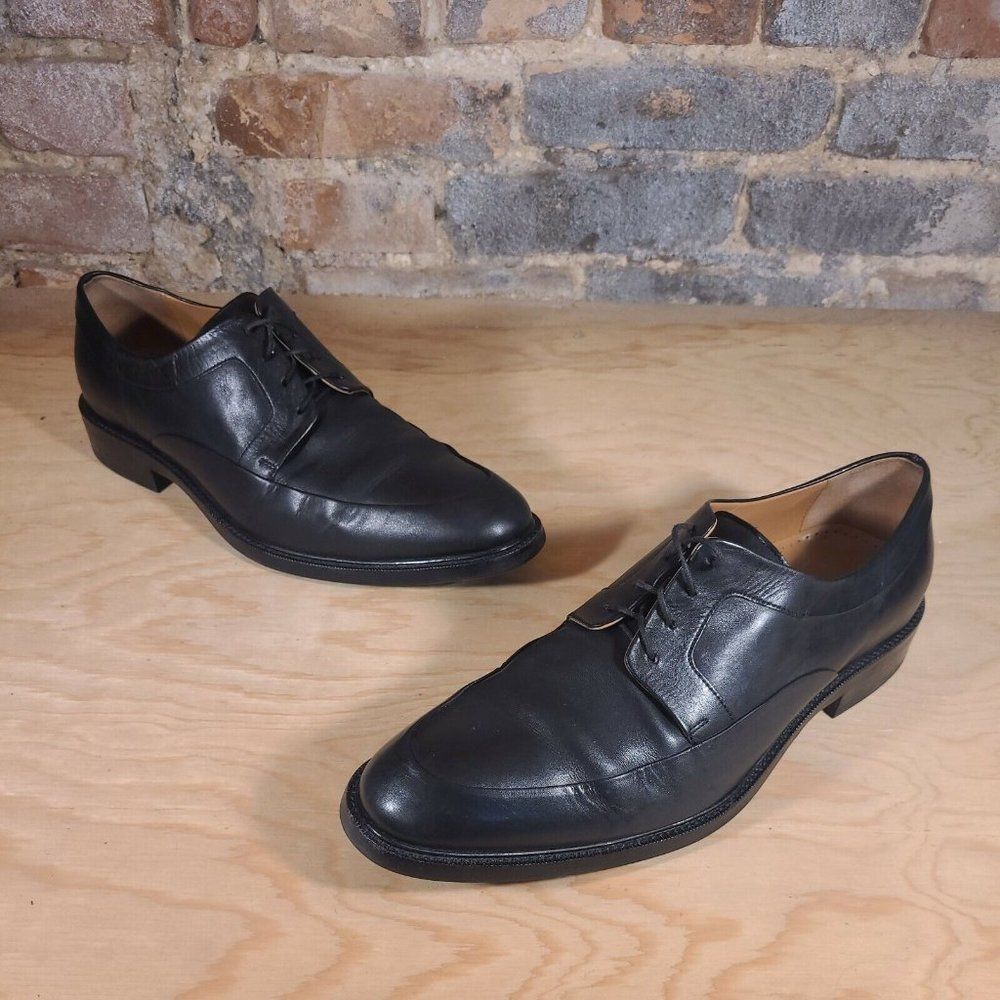 Cole HAAN Mens Dress Shoes Classic Black Leather Lace Up Oxfords Size 9 Wide